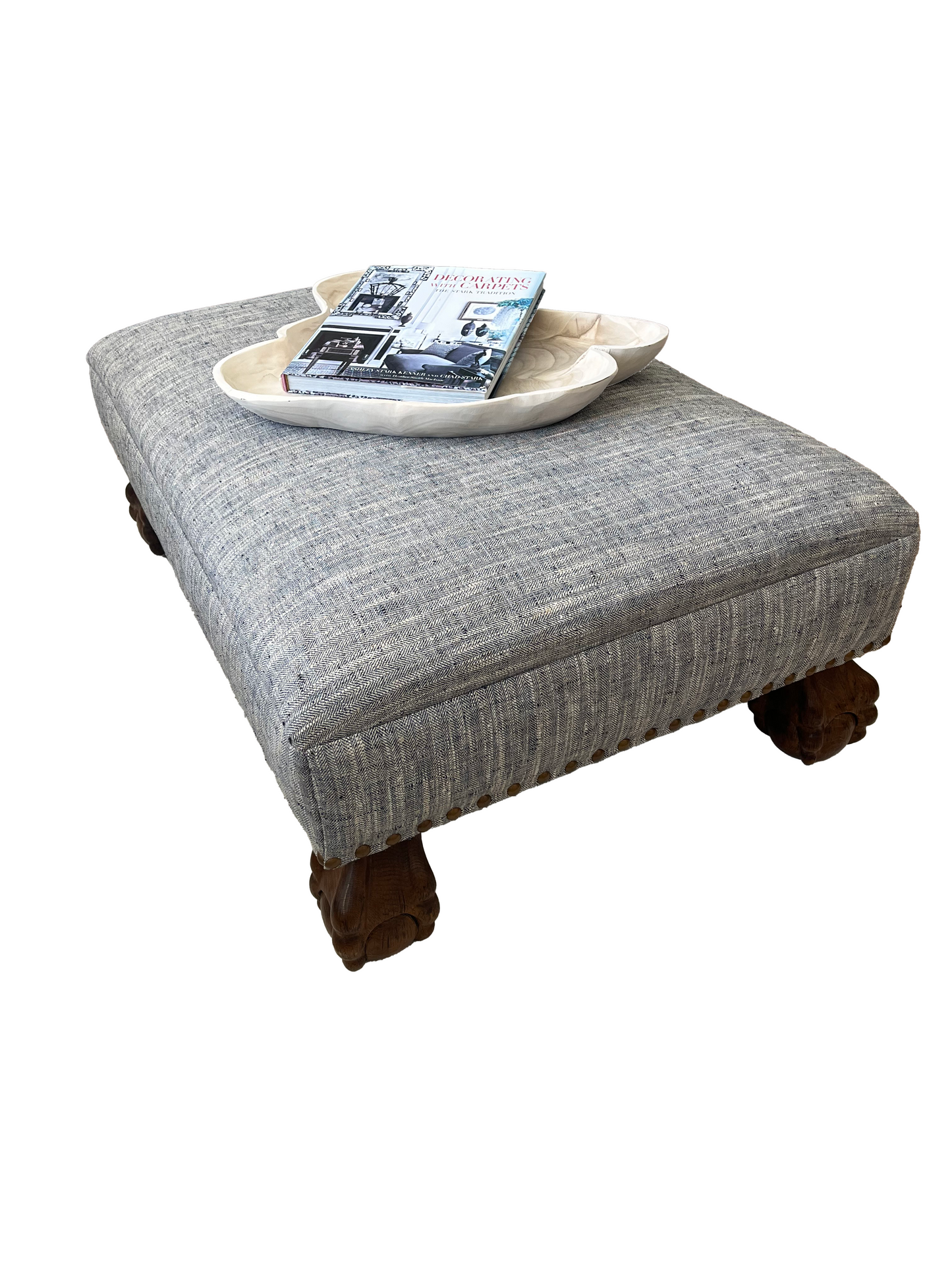 Upholstered Claw Foot Ottoman