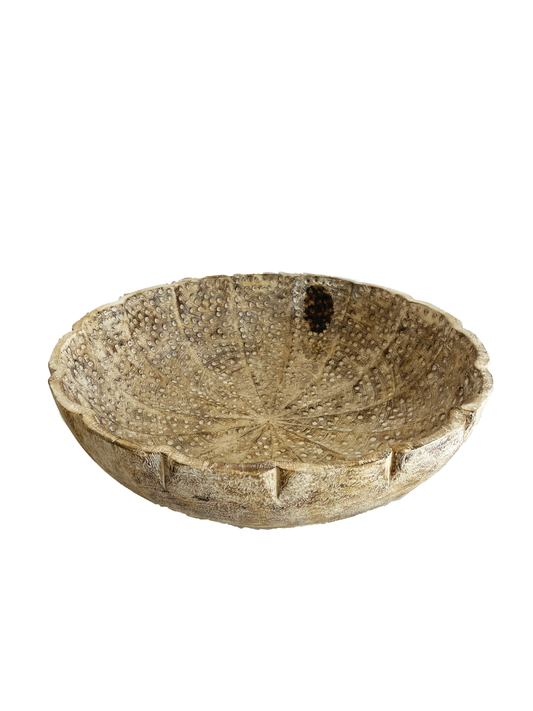 Scalloped Wooden Bowl