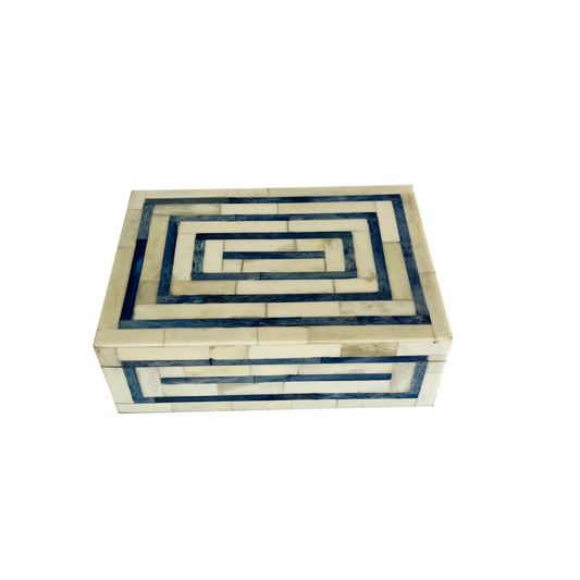 Rectangular Blue Tiled Box