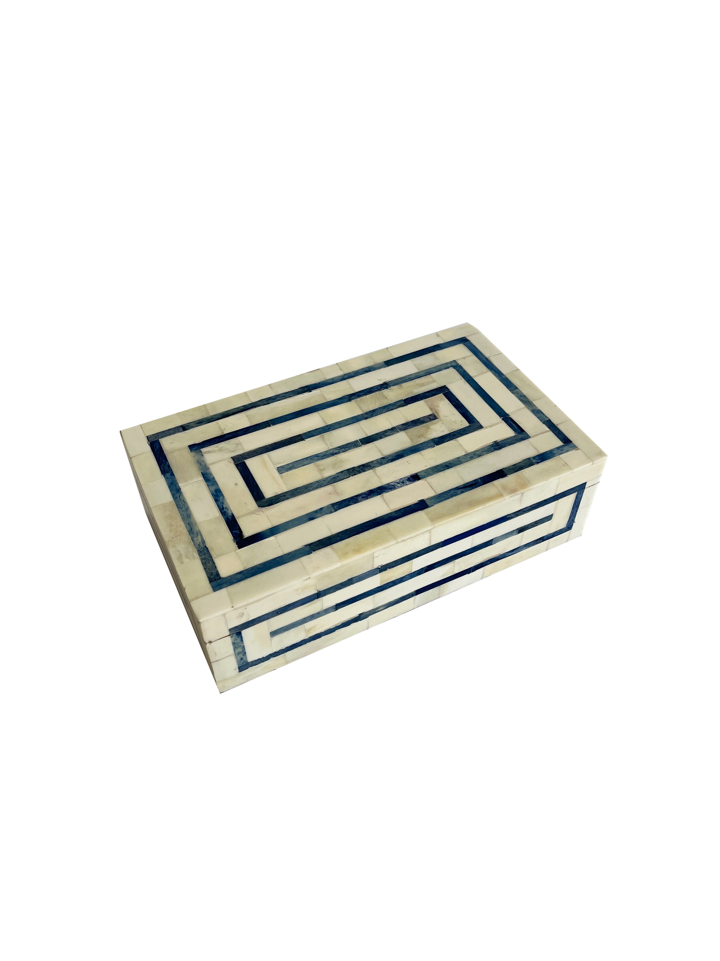 Rectangular Blue Tiled Box