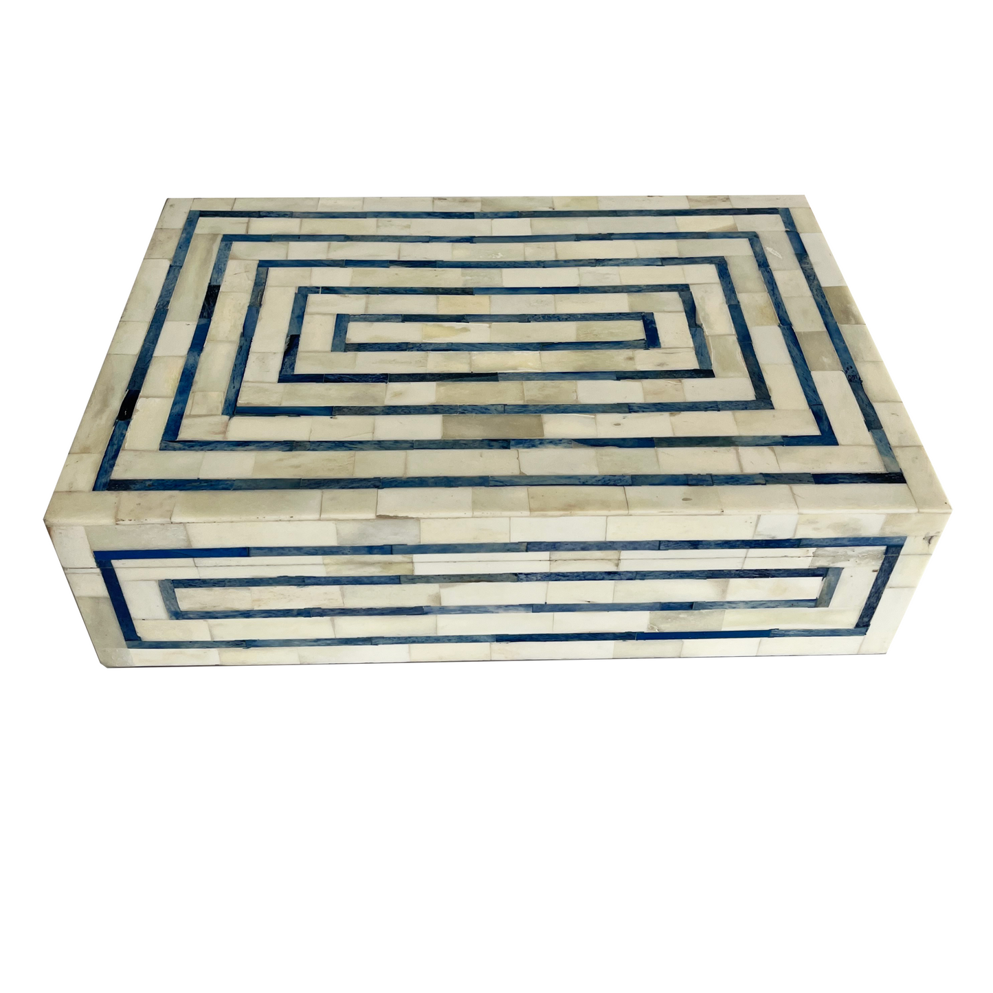 Rectangular Blue Tiled Box