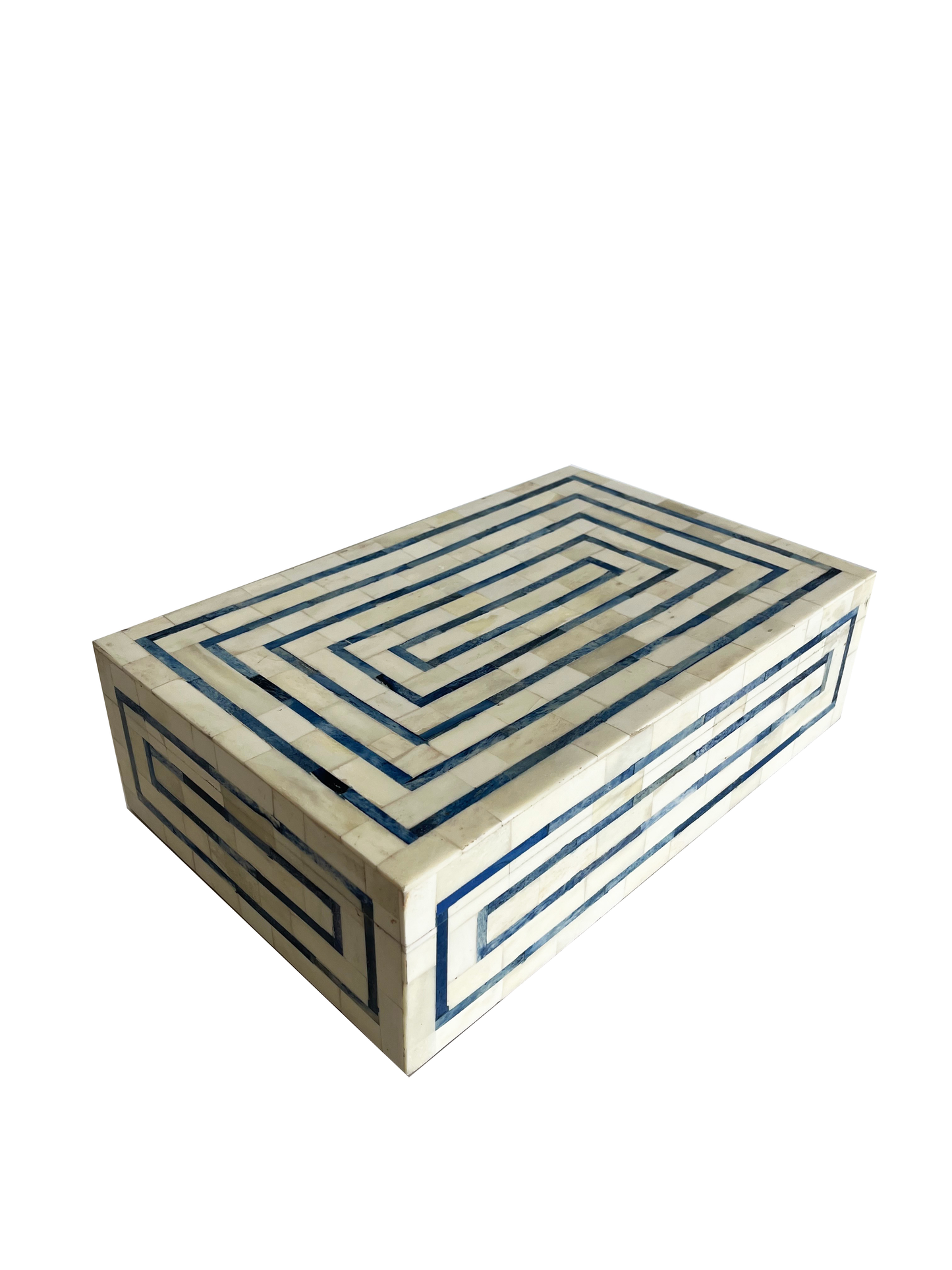 Rectangular Blue Tiled Box