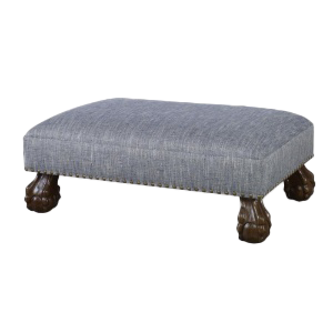 Upholstered Claw Foot Ottoman