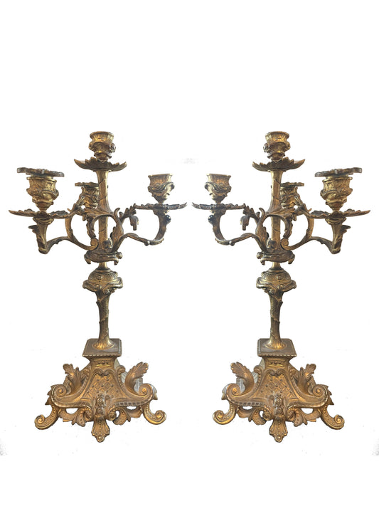 Four Arm French historicism candlesticks